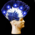 Blue Light Up LED Mohawk Wig